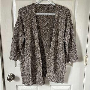 J.Jill Multi-Colored Marled Quarter Sleeve Open Front Knit Cardigan Size Medium